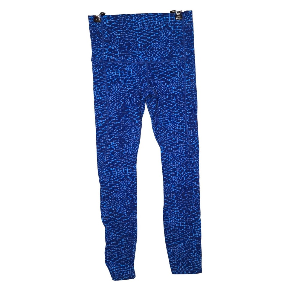 Lululemon High Times Pant Blue Crackle Strappy Lattice Leggings Size 4